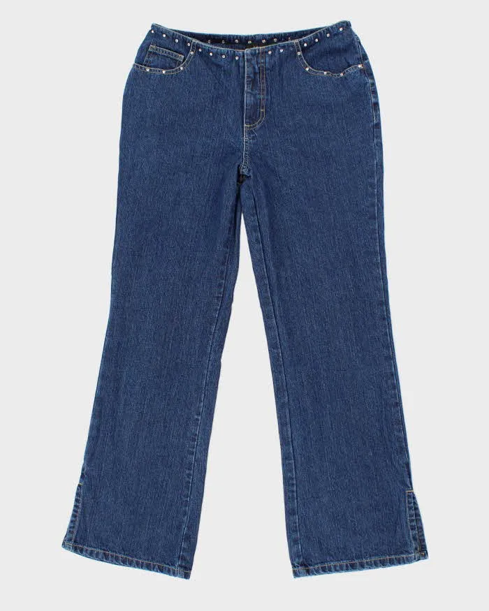 Vintage Women's Mid Waisted Sequence Flare Jeans - W24 L28 sold by Rokit
