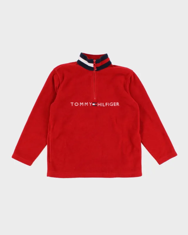 Vintage 90s Tommy Hilfiger Quarter Zip Fleece - L sold by Rokit