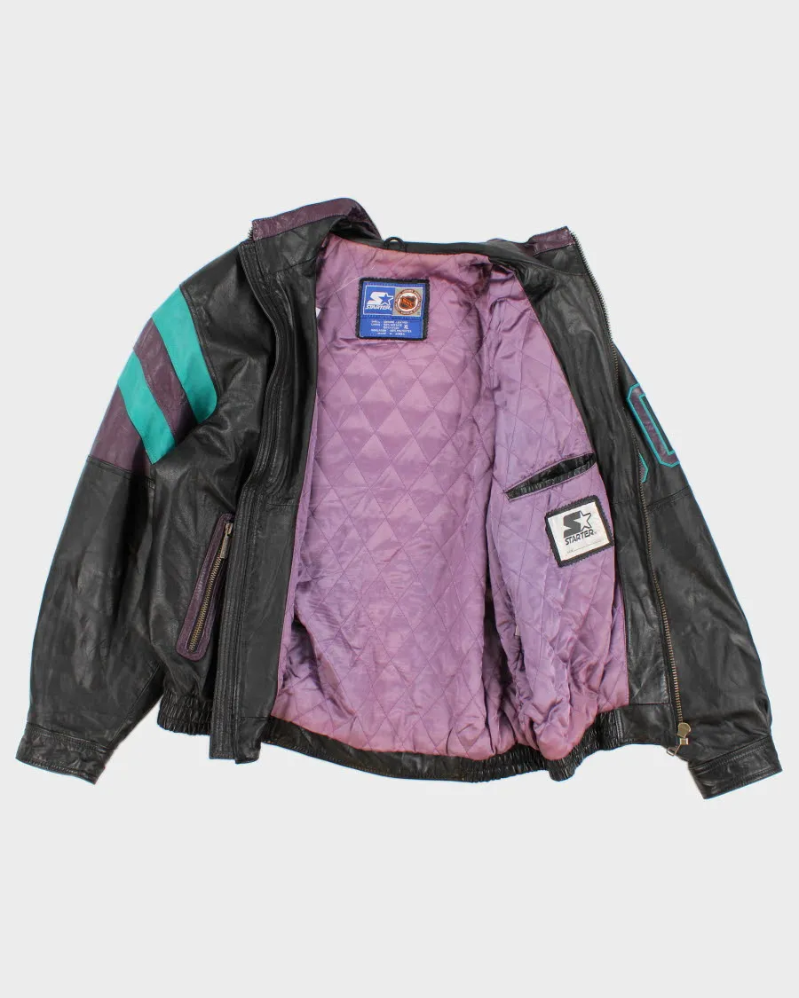 Vintage 90's Men's Mighty Duck Starter Leather Varsity Jacket - XL sold by Rokit product image thumbnail 3