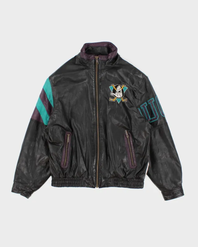 Vintage 90's Men's Mighty Duck Starter Leather Varsity Jacket - XL sold by Rokit