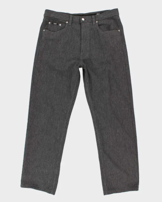 Mens Grey Boss Corduroy Trousers - W32 L30 sold by Rokit