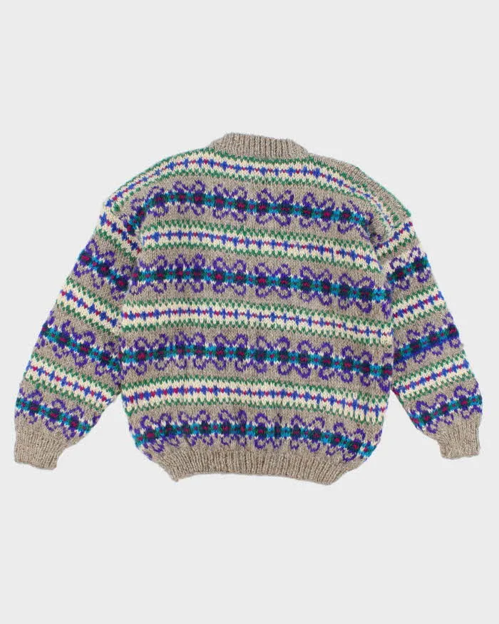 Men's Multi Coloured Patterned Wool Knit Sweater - L sold by Rokit product image thumbnail 2