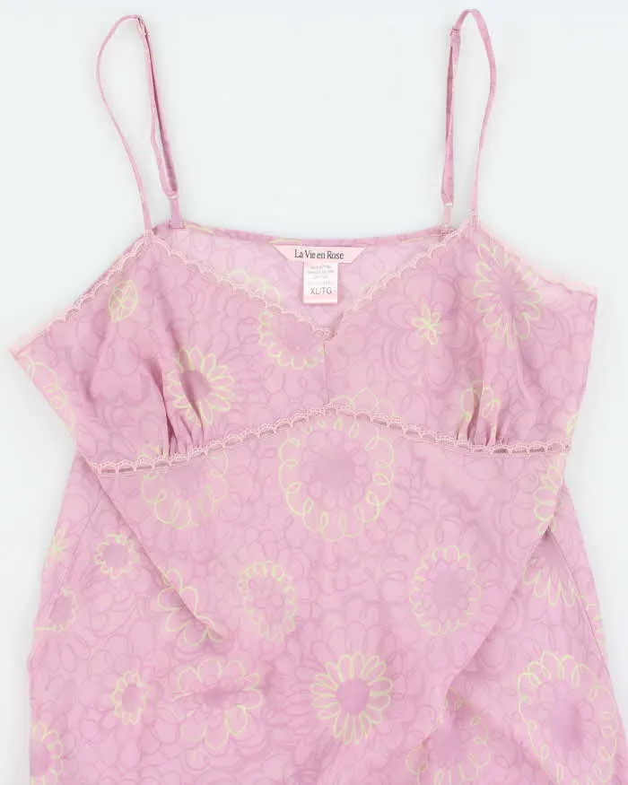 Y2k 00s Purple Mesh Floral Slip Dress - XL sold by Rokit product image thumbnail 3