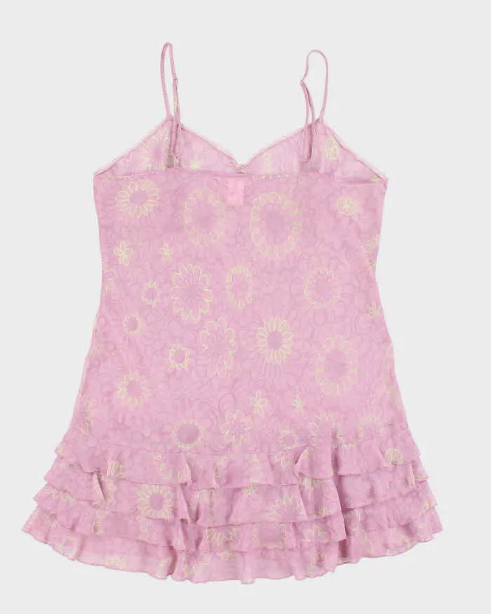 Y2k 00s Purple Mesh Floral Slip Dress - XL sold by Rokit product image thumbnail 2