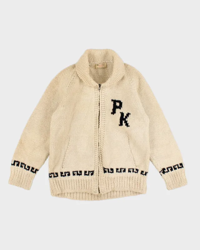 Vintage Handknit Chunky Zip Up Jumper - M sold by Rokit
