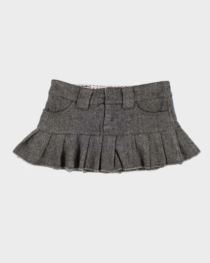 Y2k 00s Grey Pleated Mini Skirt - S sold by Rokit