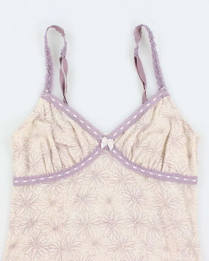 Y2k 00s Purple Floral Mesh - M sold by Rokit product image thumbnail 3
