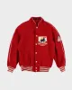 Mens Red Button Up Patch Bomber Jacket - S sold by Rokit