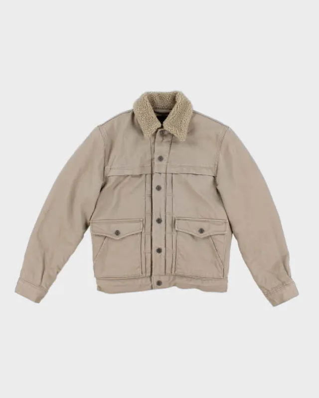 Womens Beige Levi's Fleece Lined Trucker Jacket - S sold by Rokit
