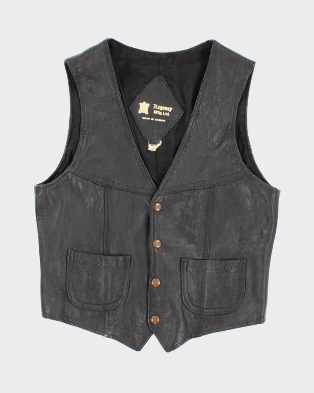 Vintage Regency Leather Waistcoat - S sold by Rokit