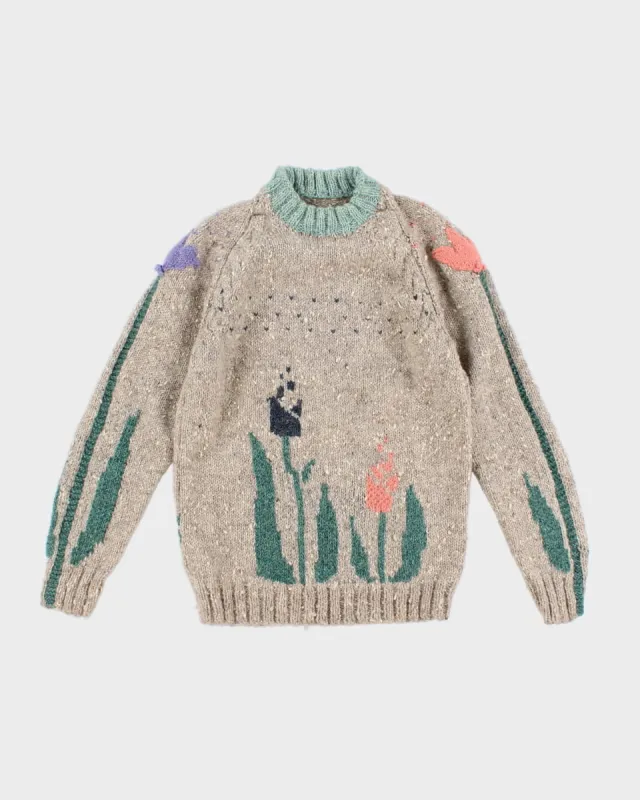 Vintage Handmade Flower Jumper - S sold by Rokit