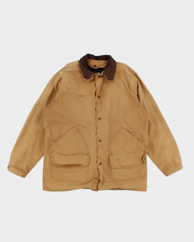 Mens Beige Mustard Canvas Wool Lined Jacket - L sold by Rokit