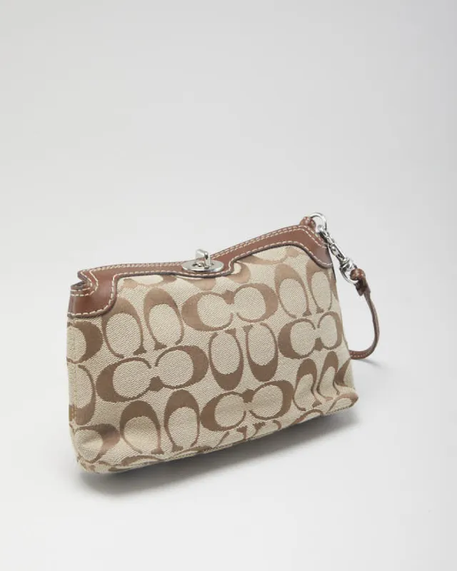 Vintage Women's Beige Coach Monogram Pochette Bag sold by Rokit