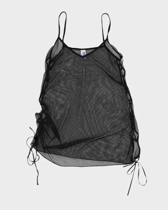 Vintage 90s Netted Lace-Up Cami - S sold by Rokit
