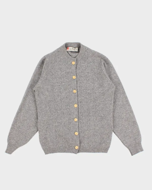 Vintage 70s Pringle For Lane Crawford Grey Knit Cardigan - XS/S sold by Rokit
