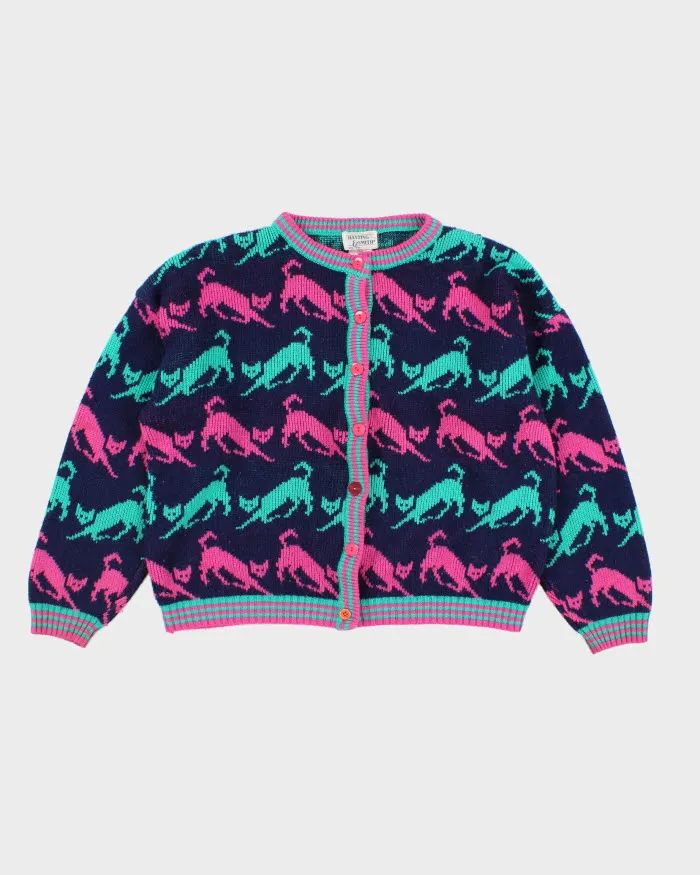 Vintage 90s Hasting & Smith Oversized Cat Cardigan - M sold by Rokit