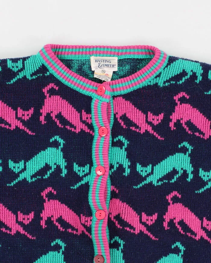 Vintage 90s Hasting & Smith Oversized Cat Cardigan - M sold by Rokit product image thumbnail 3