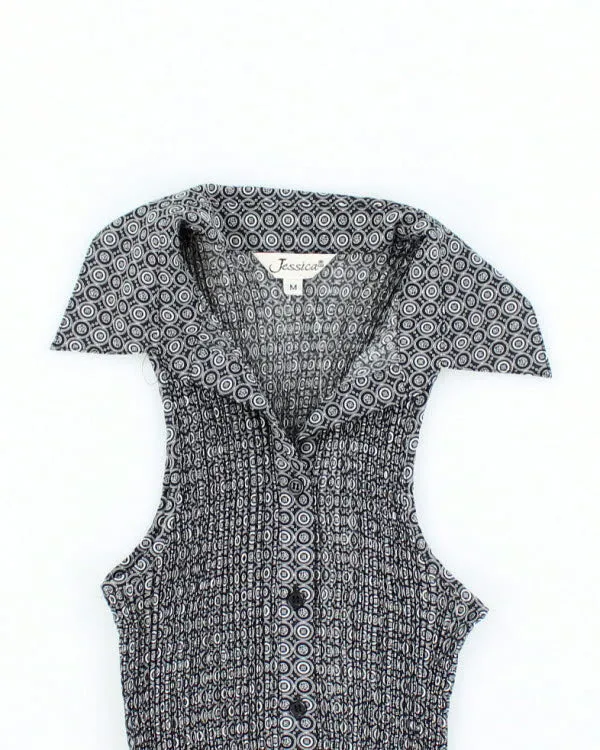 Y2k 00s Jessica Plisse Sleeveless Shirt - M sold by Rokit product image thumbnail 3