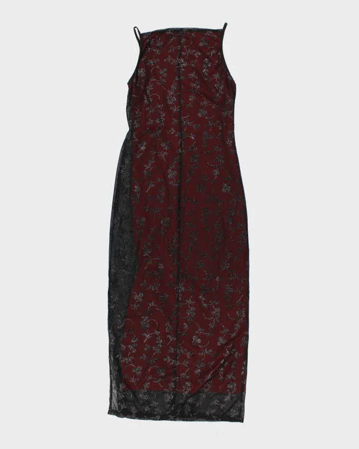 Vintage Woman's Red embroidered Mesh Evening Dress - L sold by Rokit product image thumbnail 2