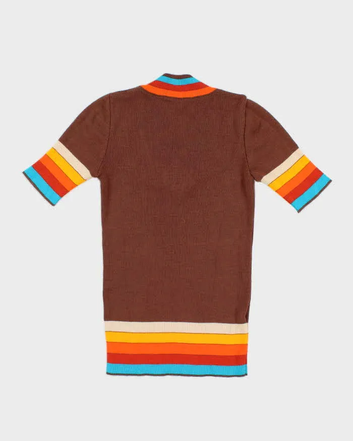 Vintage 70s Brown Knit Tee - S sold by Rokit product image thumbnail 2