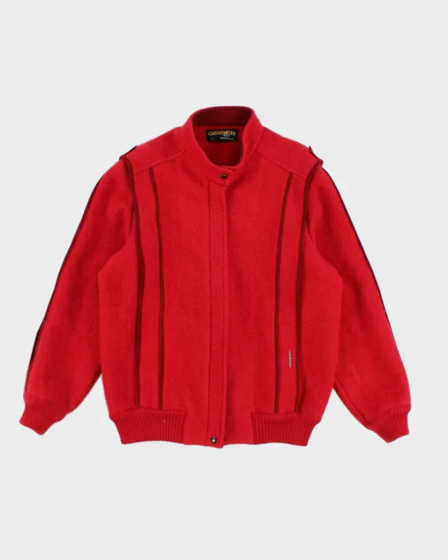 Vintage men's Geiger Red wool  Zip Up Jacket - M sold by Rokit