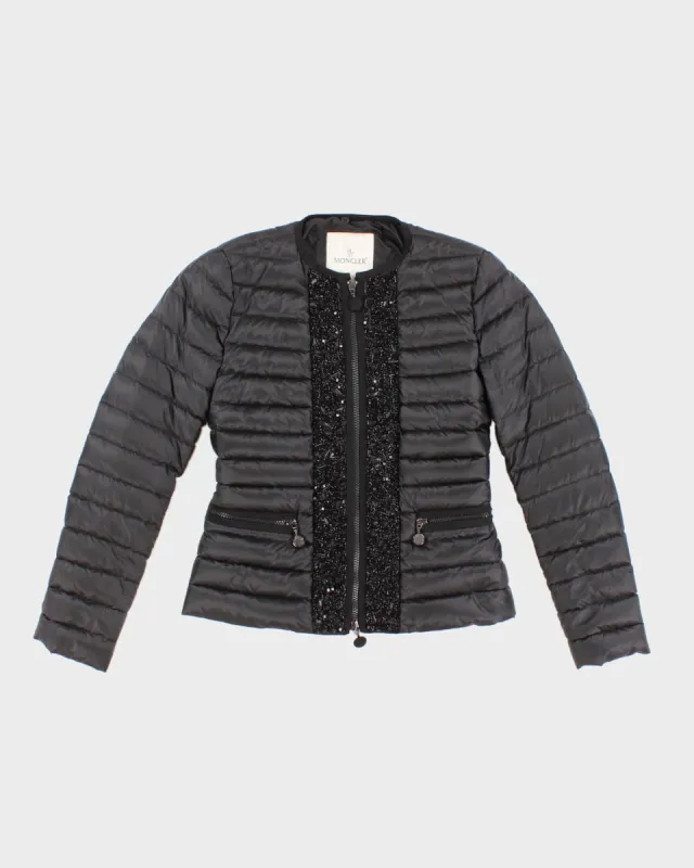 Womens Black Beaded Moncler Puffer Jacket - XS sold by Rokit