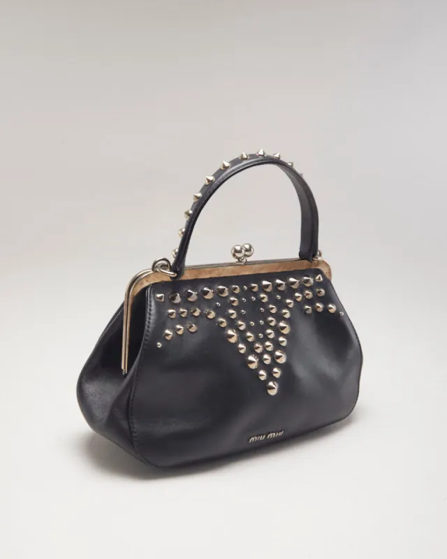 Vintage Miu Miu Cleo Leather Studded Handbag sold by Rokit