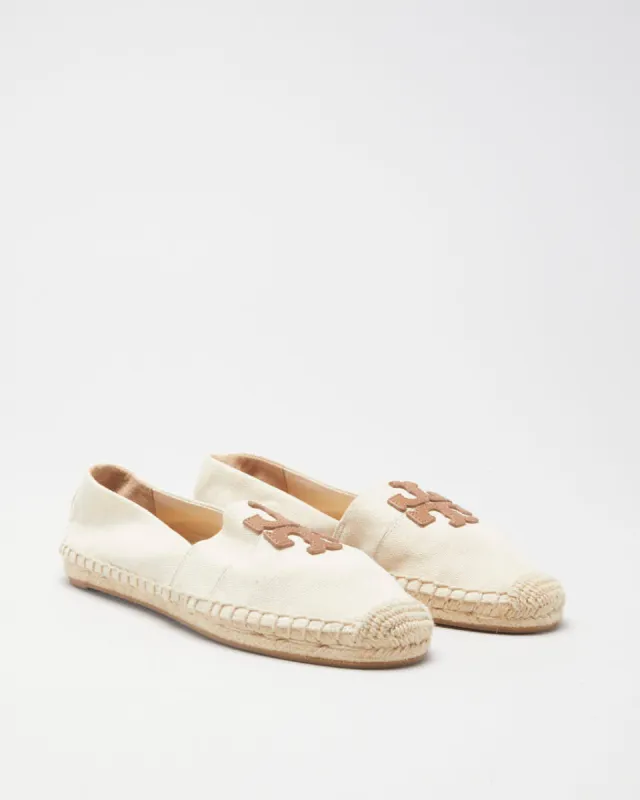 Tory Burch Cream & Brown Canvas Shoes - UK 5.5 made by Tory Burch