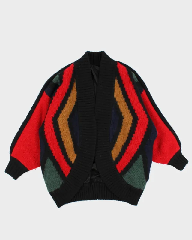Vintage 90s Multi Coloured Oversized Knit Cardigan - L sold by Rokit