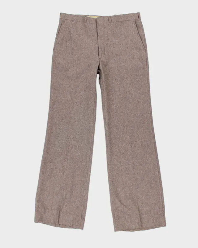 Womens Sandstone Colour Wool Trousers - M sold by Rokit