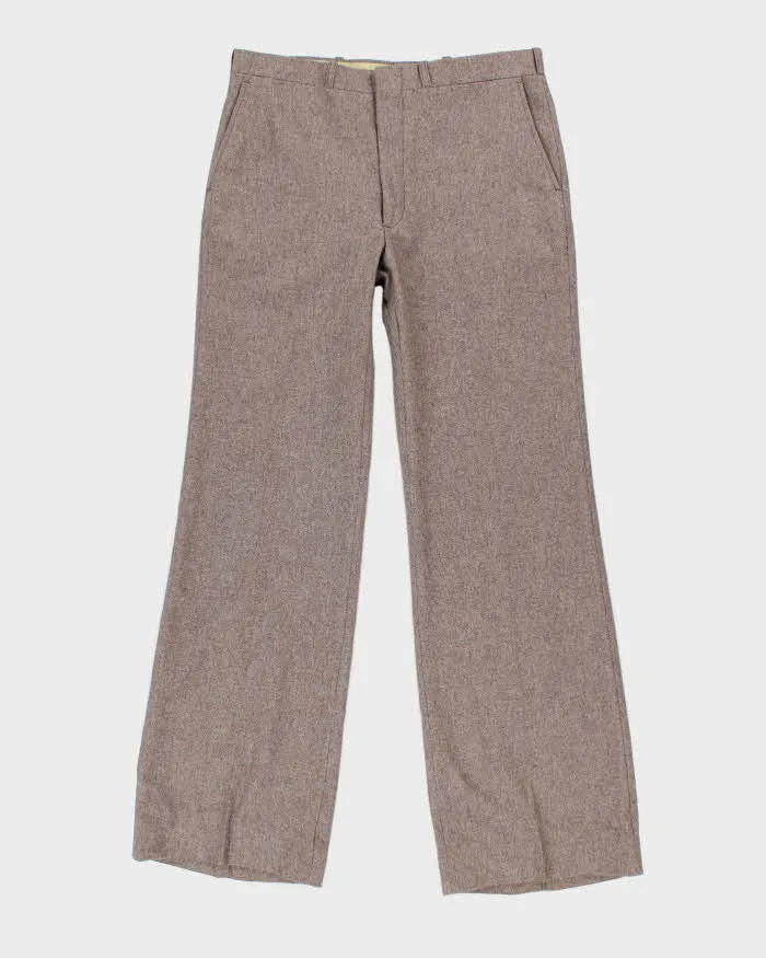 Womens Sandstone Colour Wool Trousers - M sold by Rokit