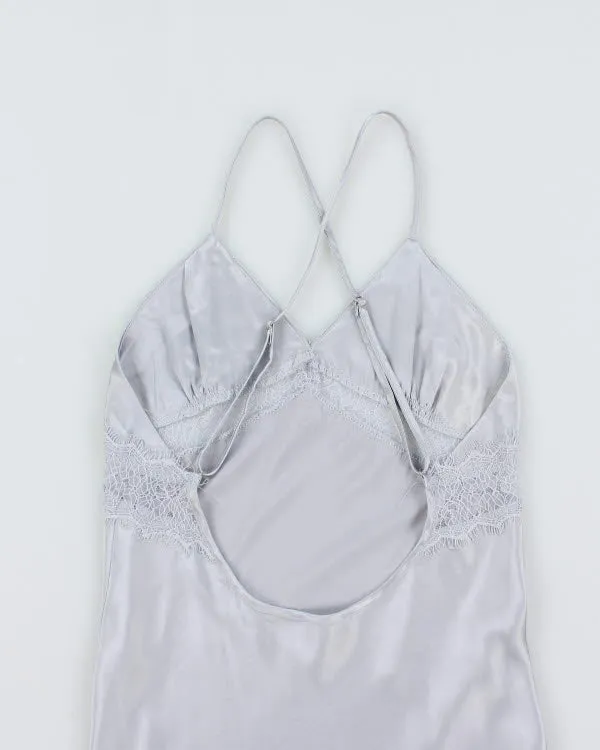Y2k 00s Silver Slip Dress - S sold by Rokit product image thumbnail 4