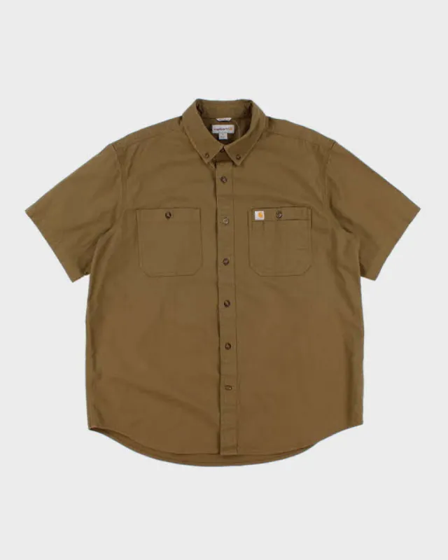 Carhartt Khaki Short Sleeved Work Shirt - XL sold by Rokit