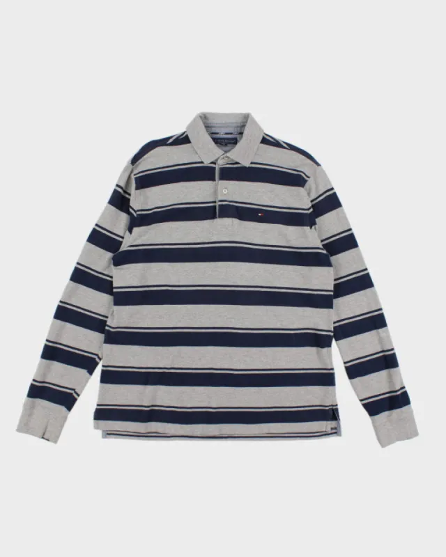 Y2K 00s Tommy Hilfiger Striped Long Sleeved Polo - L sold by Rokit