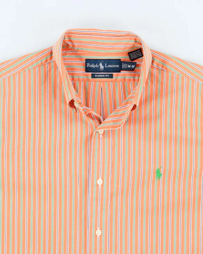 Vintage Men's Orange Ralph Lauren Stripped Shirt - M sold by Rokit product image thumbnail 3