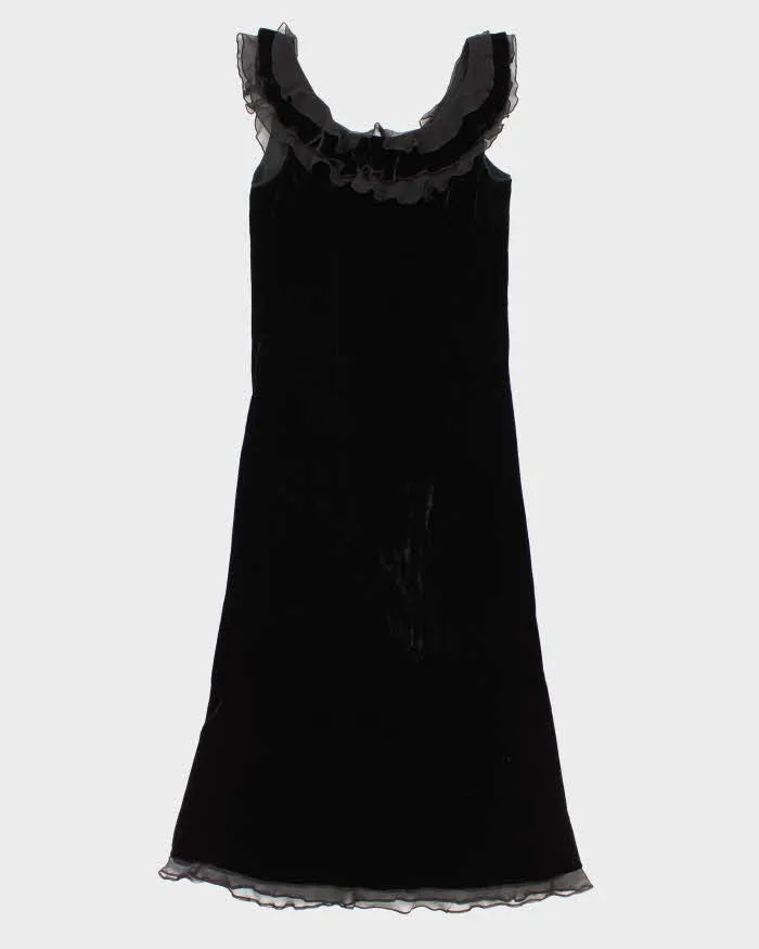 Vintage 90s Velvet Ruffled Maxi Dress - M sold by Rokit product image thumbnail 2