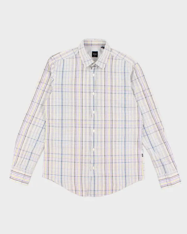 Mens Boss Checked Button Up Shirt - M made by Rokit