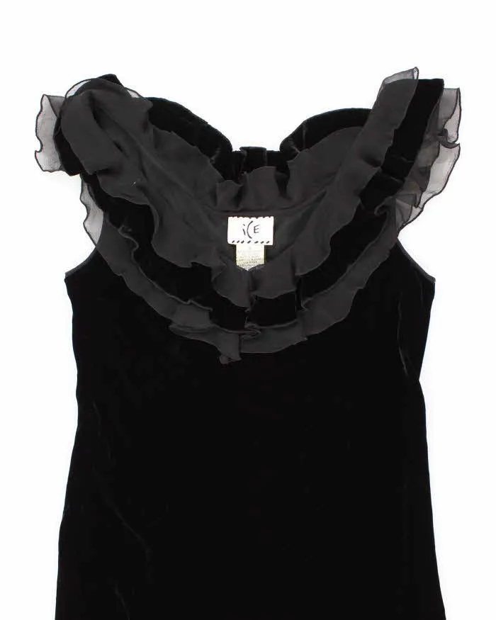 Vintage 90s Velvet Ruffled Maxi Dress - M sold by Rokit product image thumbnail 3