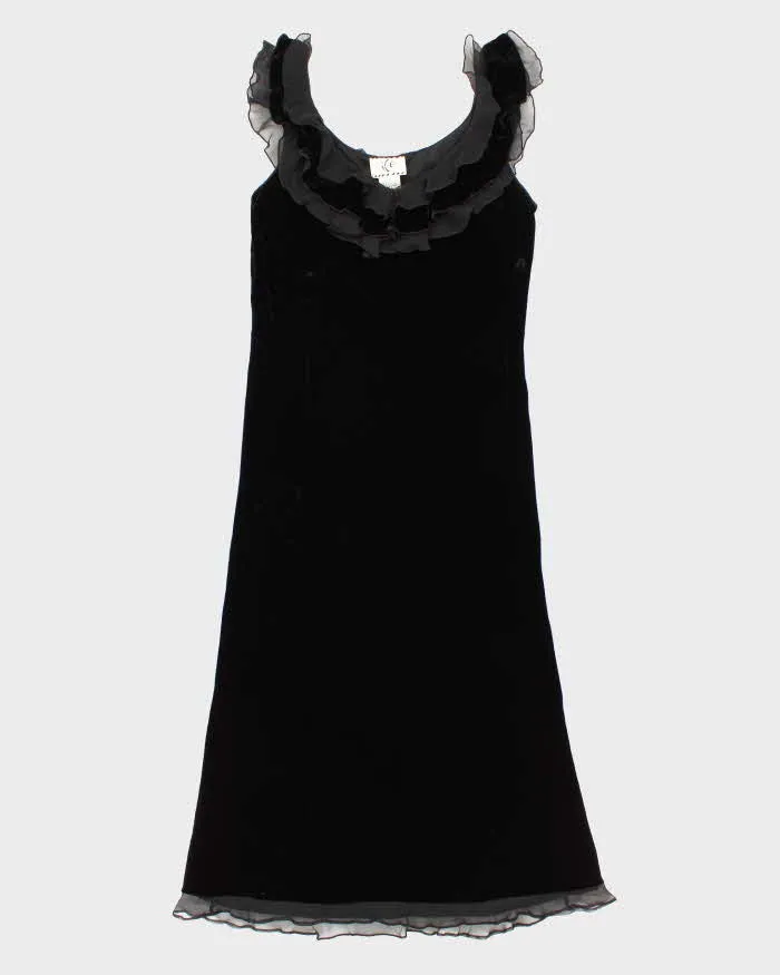 Vintage 90s Velvet Ruffled Maxi Dress - M sold by Rokit
