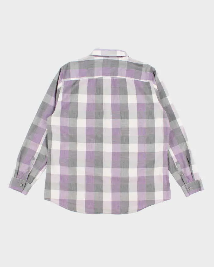 Men's Purple DKNY Checked Button Up Shirt - XL sold by Rokit product image thumbnail 2