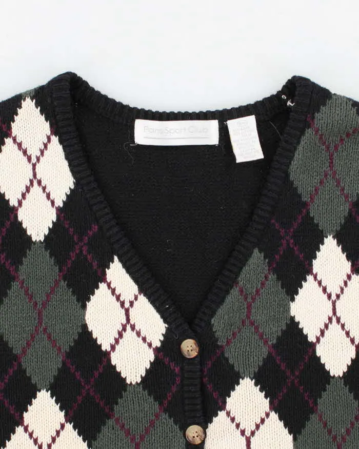 Vintage Women's Argyll Knit Sleeveless Cardigan - M sold by Rokit product image thumbnail 3
