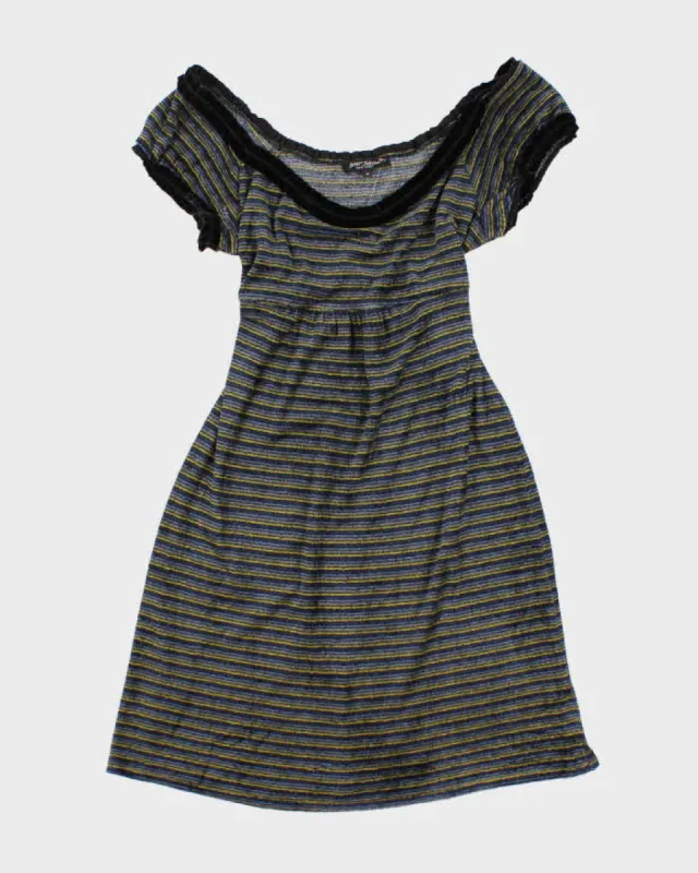 Betsey Johnson Striped Velvet Dress - M made by Betsey Johnson