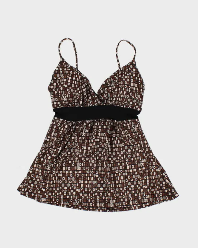 Y2k 00s Warehouse Brown Glittery Cami Top - XS sold by Rokit