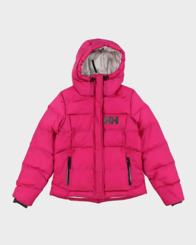 Women's Pink Helly Hansen Hooded  Puffer Jacket - M made by Helly Hansen