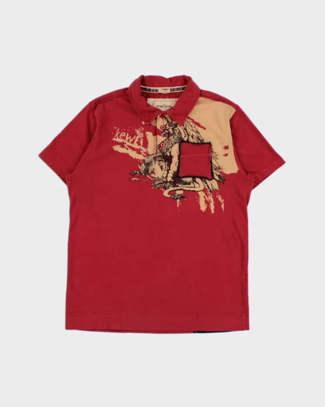 Y2K 00s Red Polo Shirt - M sold by Rokit
