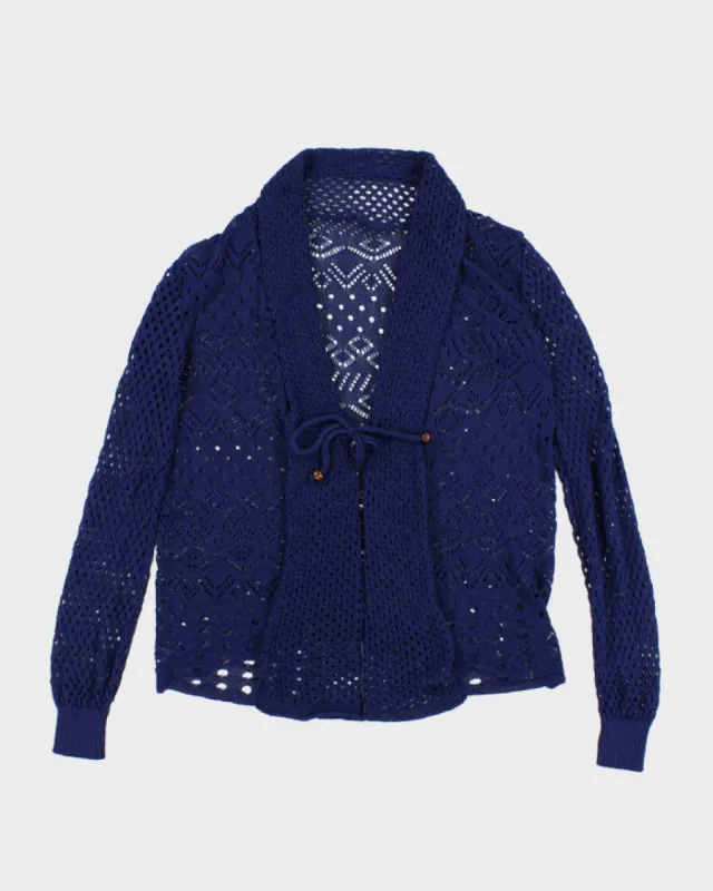 Vintage woman's Macramé Style Knit Cardigan - M sold by Rokit