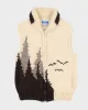 Mens Cream Chunky Wool Knit Zip Up Vest - M sold by Rokit