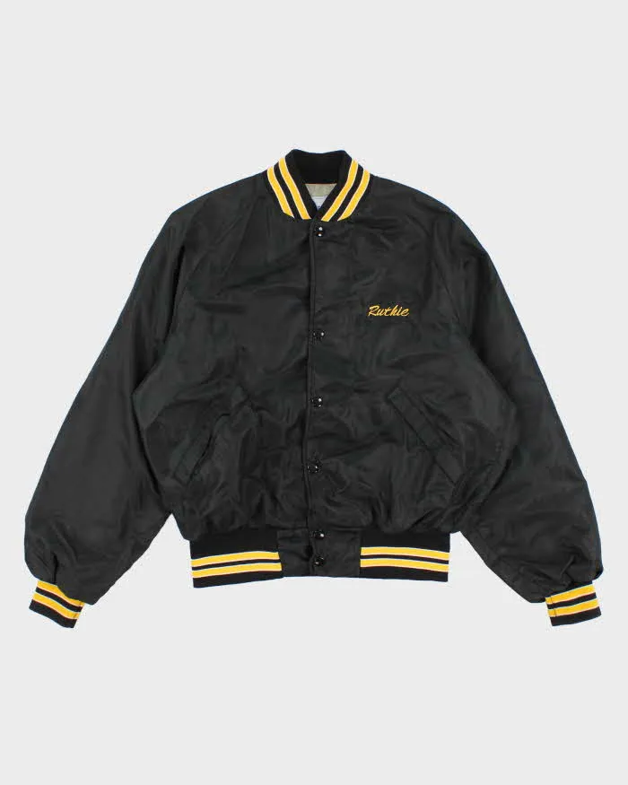 90s Vintage Women's Black Varsity Jacket - M sold by Rokit