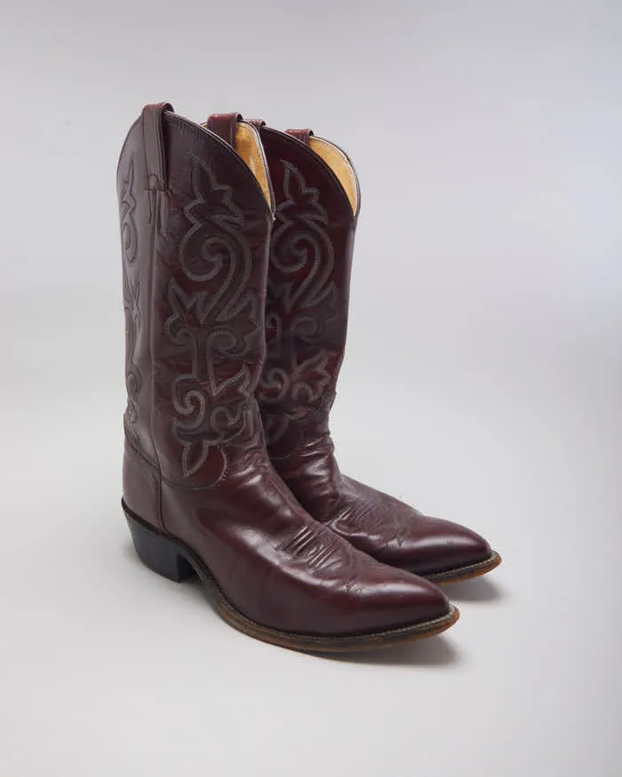 Vintage Men's Burgundy Cowboy Boots - UK 10 sold by Rokit