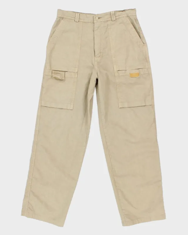 Y2K 00s Beige Cargo Trousers - W31 L29 sold by Rokit
